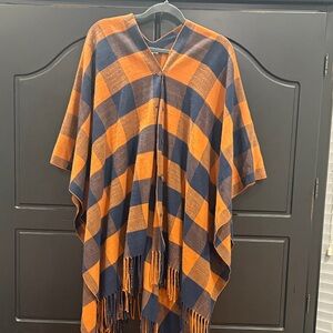 Matilda Jane Orange and Blue Plaid Cape